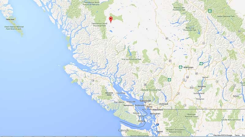 Map of Anahim Lake, B.C. 