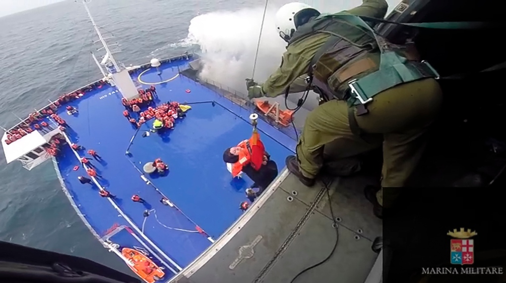 greece ferry fire rescue