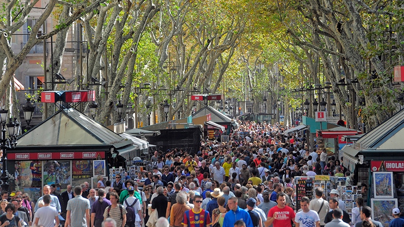 Tourism in Barcelona, Spain