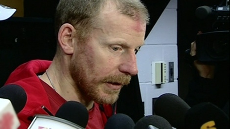 Ottawa Senators Captain Daniel Alfredsson speaks to media Monday, April 23, 2012.