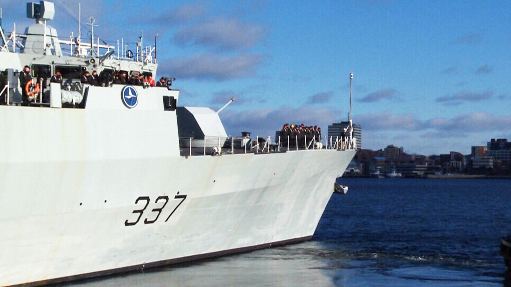 HMCS Fredericton departs Halifax 