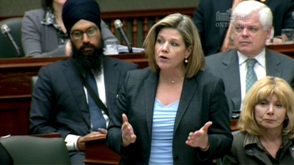 NDP Leader Andrea Horwath speaks in Toronto, Tuesday, April 24, 2012.
