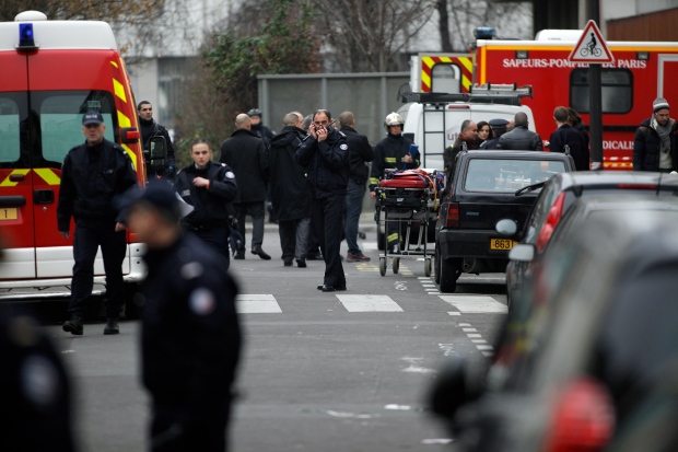 Paris police at the scene