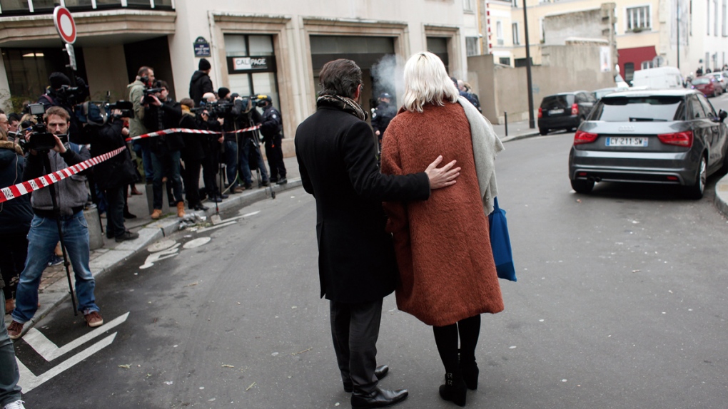 Outside Charlie Hebdo's office in Paris, France