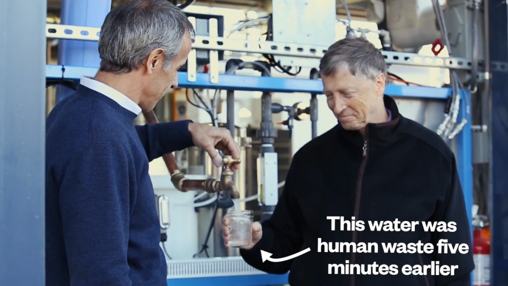 Bill Gates drinks water filtered from poo