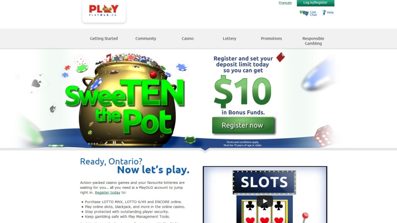 A screen grab shows the homepage of PlayOLG.ca. 