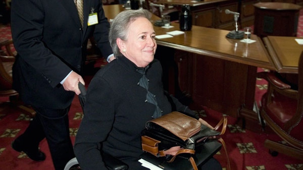 Former Quebec Lt. Governor Lise Thibault leaves after she testified at a legislature committee to defend expenses she made in the past, Thursday Oct. 30, 2008. (Jacques Boissinot / THE CANADIAN PRESS)