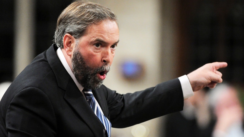New Democratic Party leader Thomas Mulcair asks a question during Question Period in the House of Commons on Parliament Hill in Ottawa on Tuesday, May 1, 2012. (Sean Kilpatrick / THE CANADIAN PRESS)