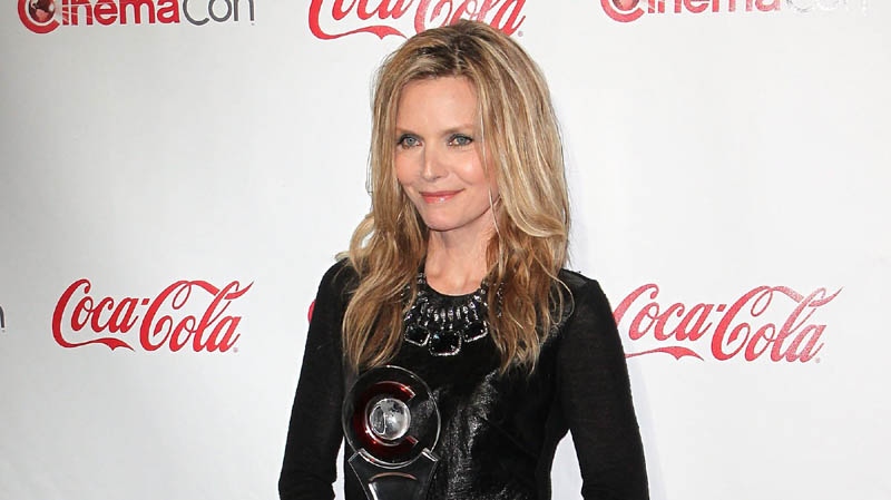 Actress Michelle Pfeiffer arrives at the CinemaCon 2012 Big Screen Achievement Awards to receive the Cinema Icon Award, Thursday, April 26, 2012, in Las Vegas. 