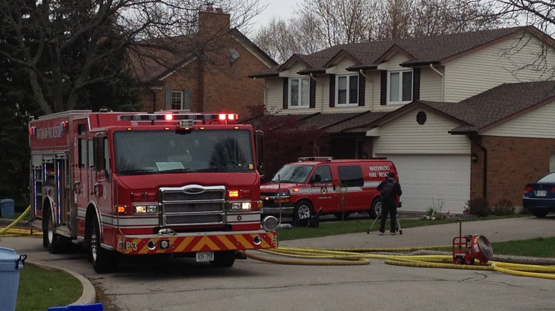 A fire engine is seen on Ralston Place in Waterloo, Ont. on Wednesday, May 2, 2012. (David Imrie / CTV News)
