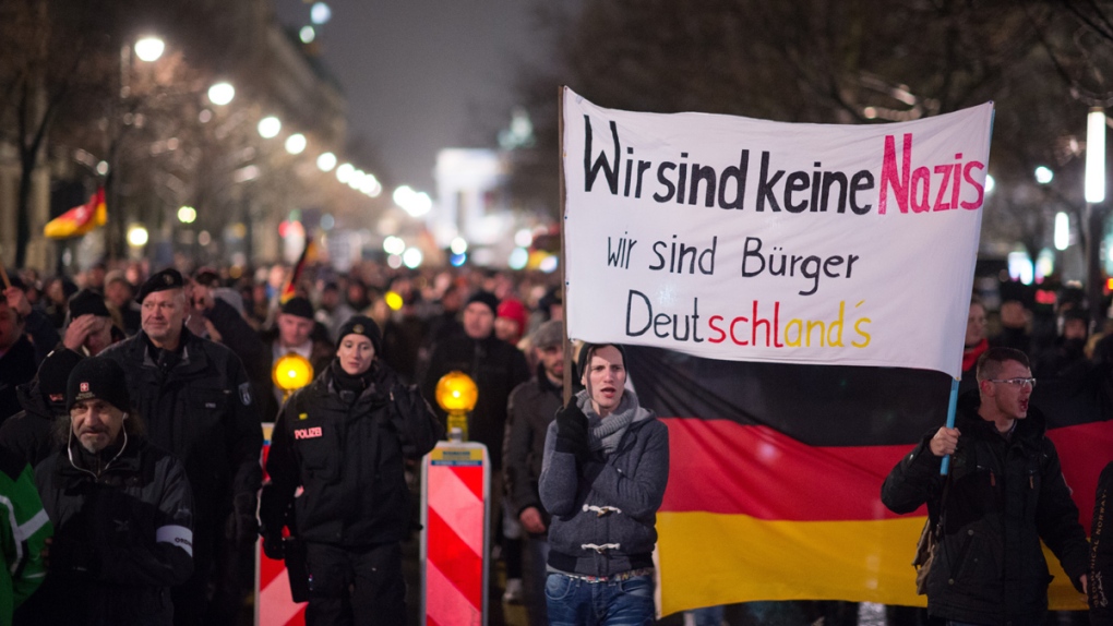 Anti-Islam protests in the streets of Berlin