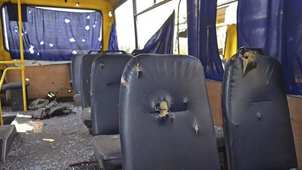 Bus shelled in Ukraine's Donetsk region