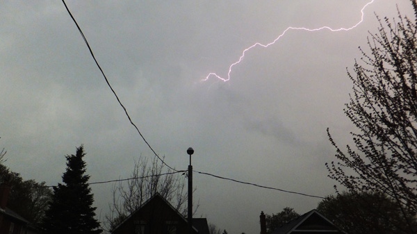 MyNews contributor Michael Rusu shared this photo of a lightning bolt over Newmarket, Ont., on Thursday, May 3, 2012. (MyNews.CTV.ca)