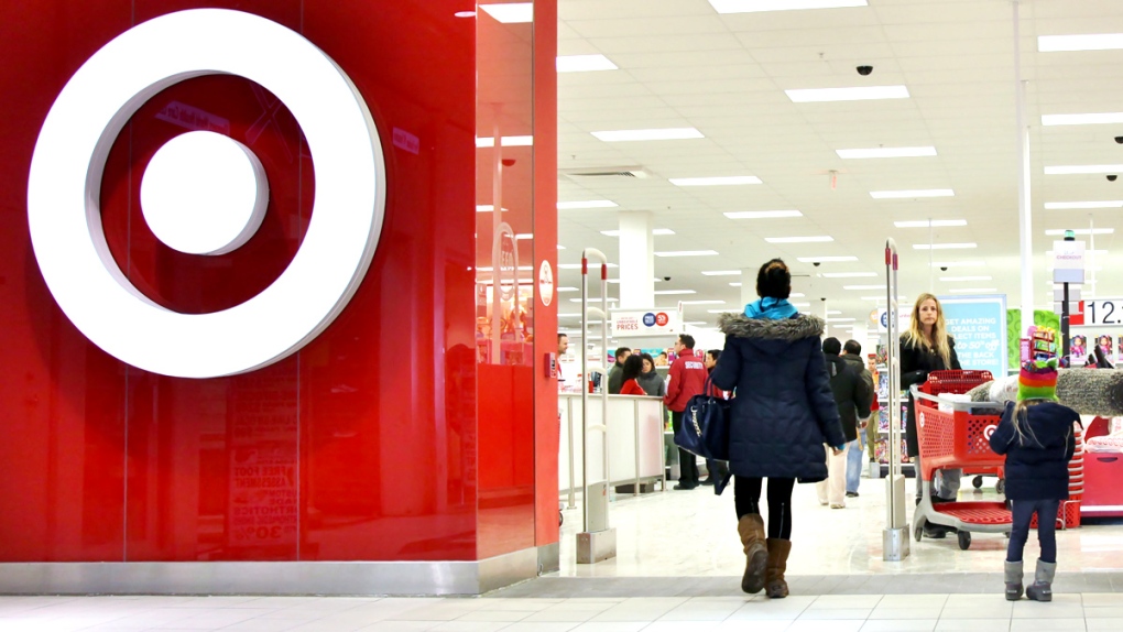 Shoppers enter a Target store in Toronto