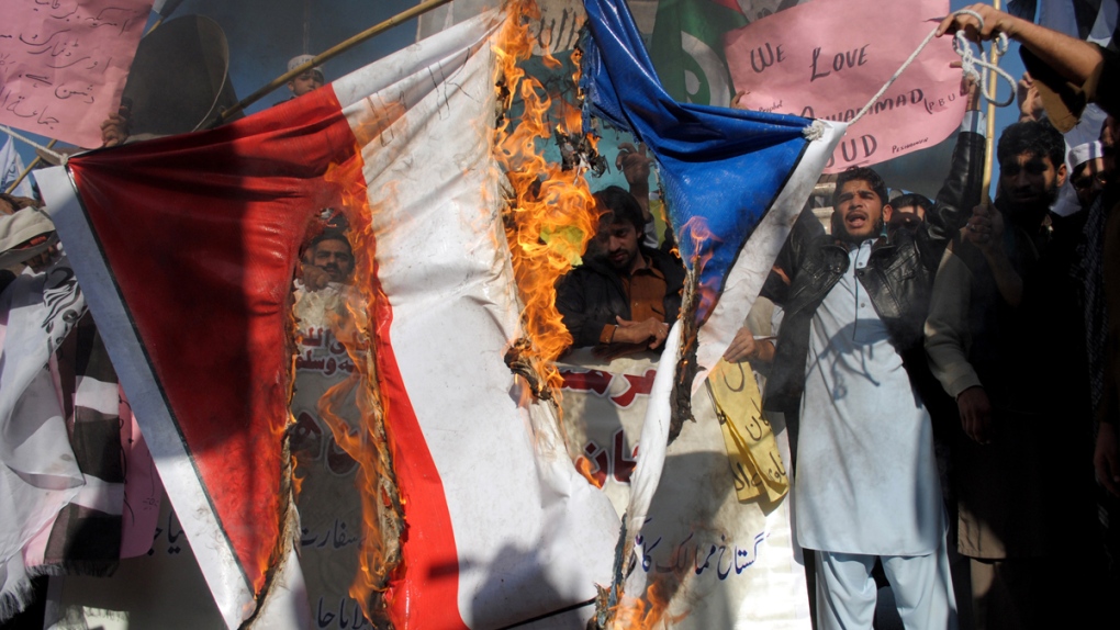 Protesters in Peshawar, Pakistan