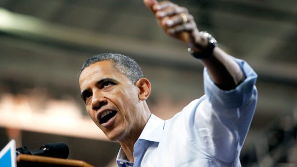 President Barack Obama speaks during a campaign rally at the Siegel Center in Richmond, Virginia, Saturday, May 5, 2012. (Richmond Times-Dispatch, Eva Russo)