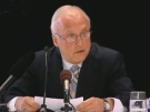 Justice Stephen Goudge delivers the inquiry report in Toronto, Wednesday, Oct. 1, 2008.