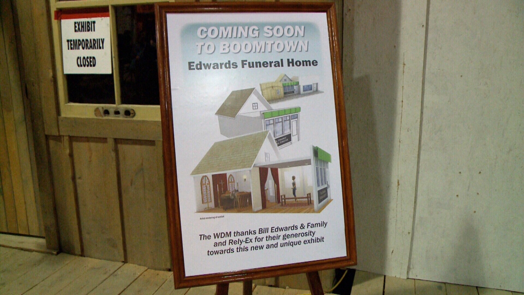 Funeral home exhibit Boomtown