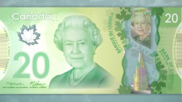 The back of the new Canadian $20 bill is seen in this undated image.