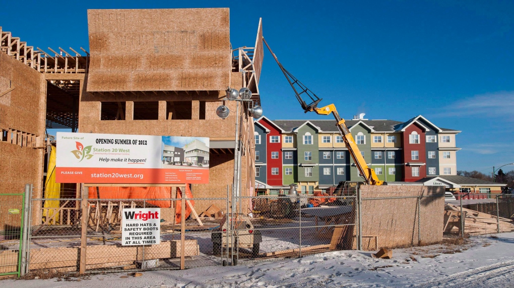 Construction crews in Saskatoon, Sask.