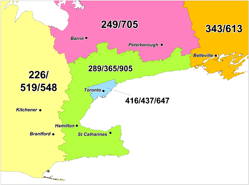 A new 548 area code is being introduced to most of southwestern Ontario, including London, Windsor, Kitchener-Waterloo, Guelph, Brantford, Sarnia, Woodstock, Stratford and Owen Sound. (Canadian Numbering Administrator)