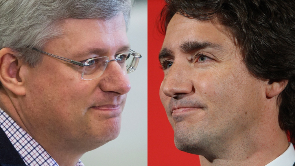 Stephen Harper and Justin Trudeau