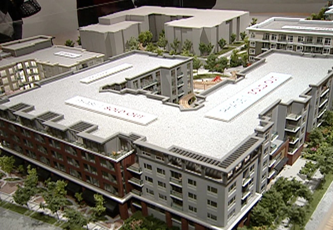 A model of the Surrey condo complex, part of which was destroyed by a massive fire, Wednesday. Oct. 1st, 2008.