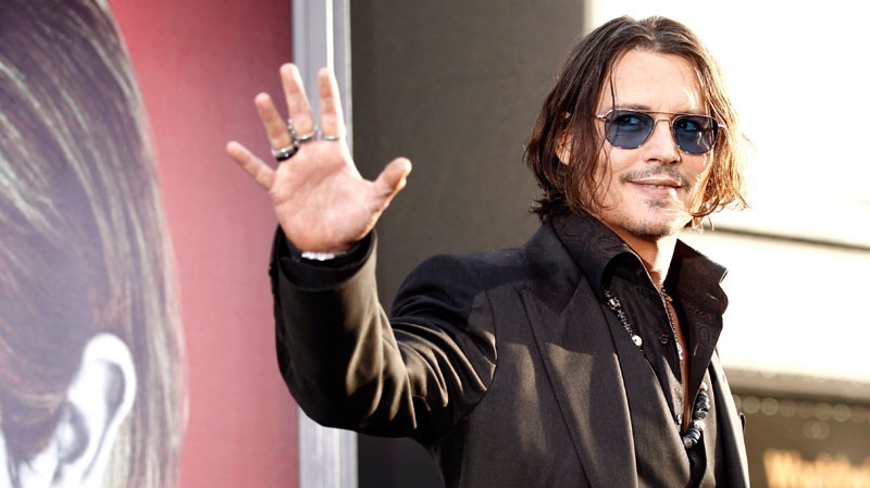 Cast member Johnny Depp arrives at the premiere of 'Dark Shadows' in Los Angeles, Monday, May 7, 2012. (AP / Matt Sayles)