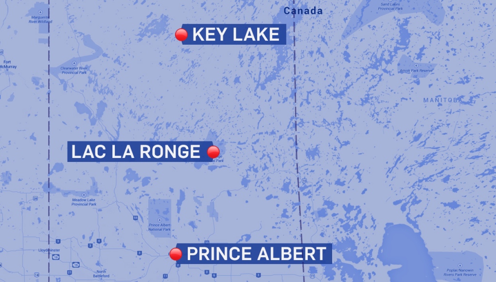 Key Lake, La Ronge map