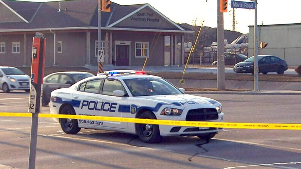 Man jumps onto police cruiser in Mississauga