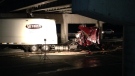 A transport truck is seen following a single-vehicle collision on Highway 401 near Rodney, Ont. on Thursday, Jan. 22, 2015. (Chuck Dickson / CTV London)