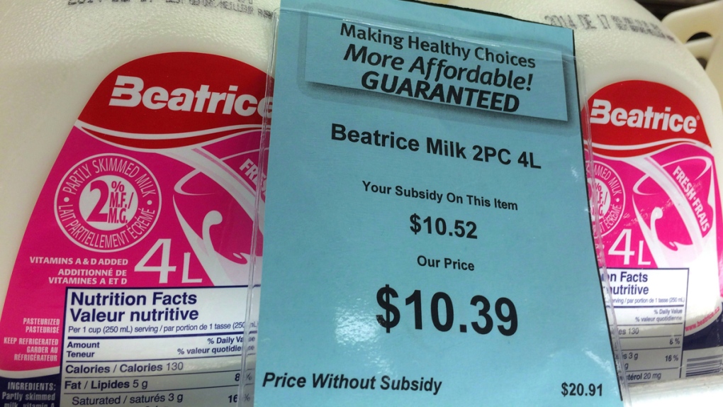 Milk at a grocery store in Iqaluit, Nunavut