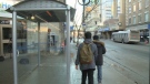 A heated bus shelter is seen on Eleventh Avenue in downtown Regina on Friday.