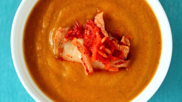 Plant power soup with kimchi recipe