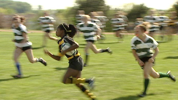 The Kitchener Forest Heights Trojans play the Elmira Lancers in the WCSSAA girls rugby semi-finals on Monday, May 14, 2012.