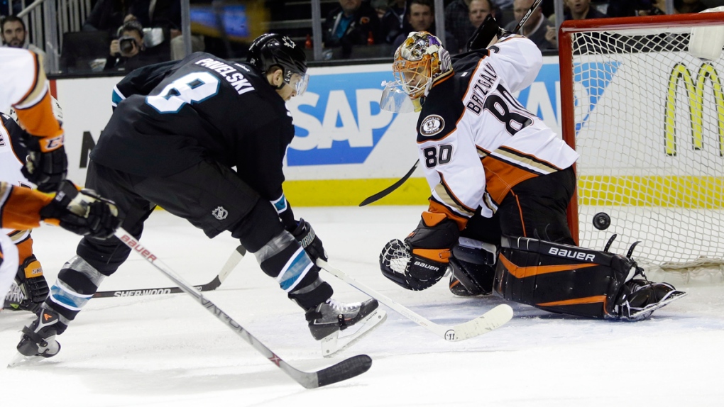 NHL scores: Sharks score five goals in a period, beat Ducks 6-3 | CTV News