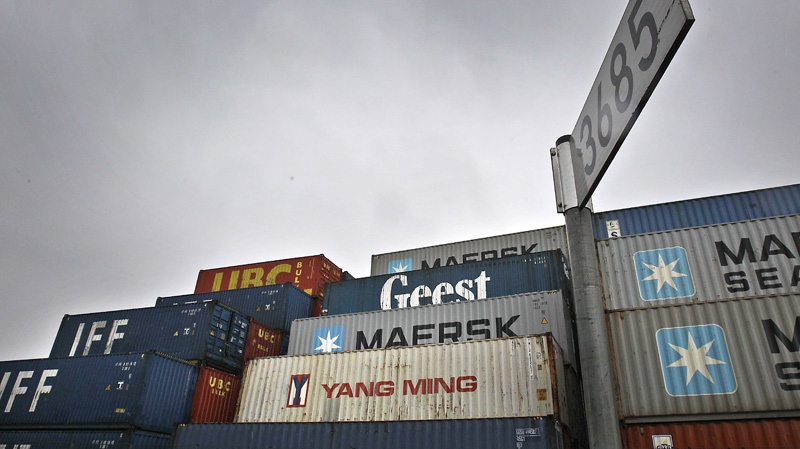 Containers pile up in Duisburg, Germany, Tuesday, May 15, 2012. (AP Photo/Frank Augstein)