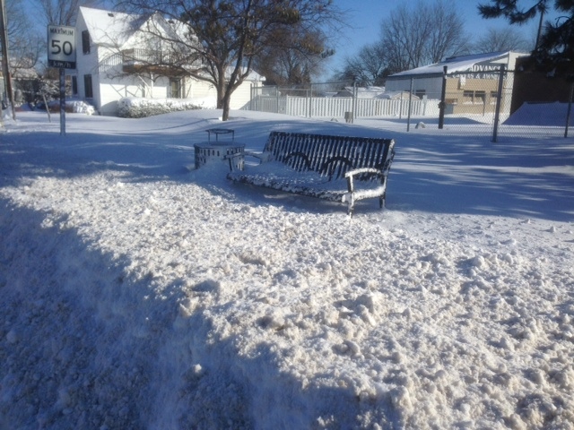 Snow Feb 2, 2015/LaSalle bench.JPG