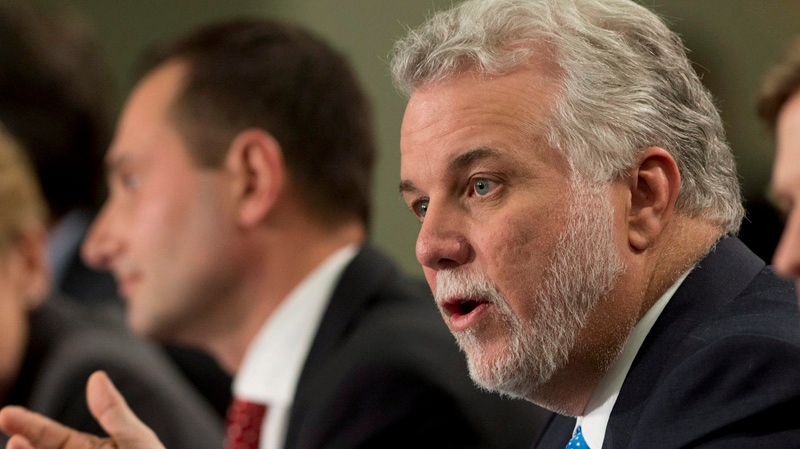 Quebec Premier Philippe Couillard is seen at a new