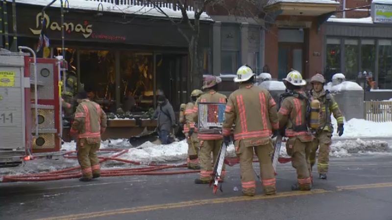 An early morning fire has destroyed a restaurant on Parc Avenue in Montreal. 