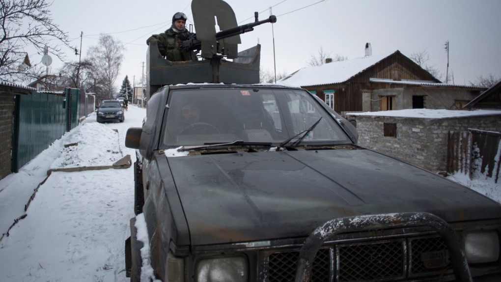 A pro-Russian rebel in Ukraine