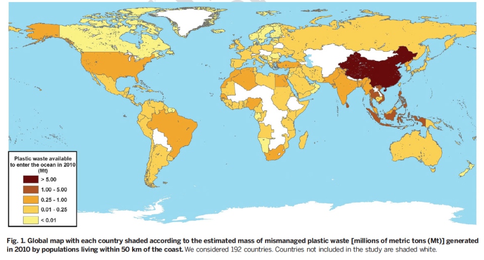 Plastic waste around the globe