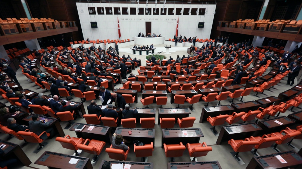 Fighting breaks out at Turkey's parliament