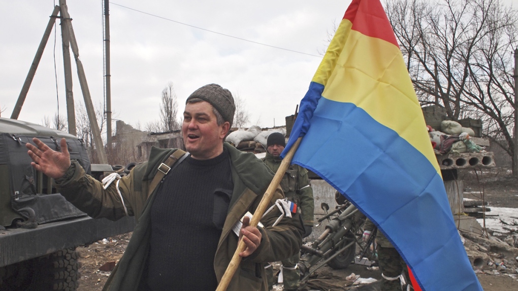 A pro-Russia rebel in Debaltseve, Ukraine