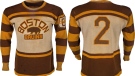 The back and front of Eddie Shore's Boston Bruins jersey is shown in this composite of handout photos. (THE CANADIAN PRESS / HO-Heritage Auctions)