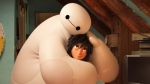 Animated characters Hiro Hamada, voiced by Ryan Potter, right, and Baymax, voiced by Scott Adsit, in a scene from 'Big Hero 6.' (Disney)