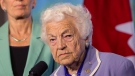 Then Mississauga mayor Hazel McCallion addresses the media in Mississauga on Wednesday, May 14, 2014. (Chris Young / THE CANADIAN PRESS)