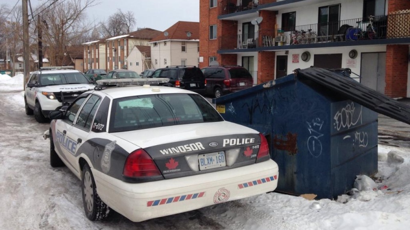Windsor police are investigating after a homicide on Bruce Avenue in Windsor, Ont., Feb. 24, 2015. (Chris Campbell / CTV Windsor)
