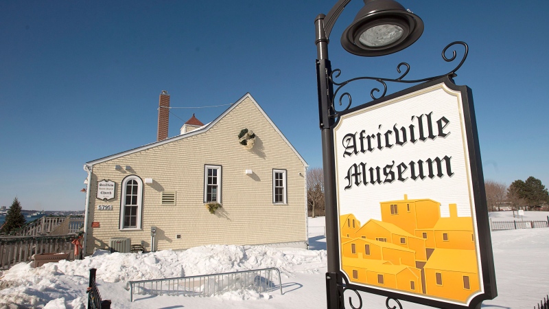 Africville Museum and Seaview United Baptist Church are seen on the shore of Bedford Basin, the site of the former community of Africville in Halifax on Tuesday, Feb. 24, 2015. (Andrew Vaughan/The Canadian Press)