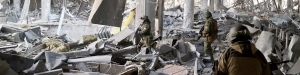 Ruined showpiece: A grim scene at Donetsk DE